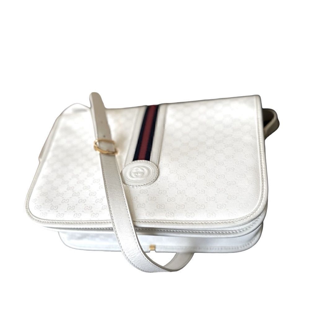 Gucci white Gg coated canvas crossbody shoulder bag - Picture 2 of 16